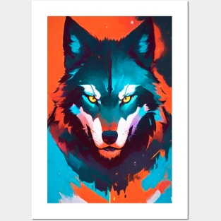 Abstract Wolf Posters and Art